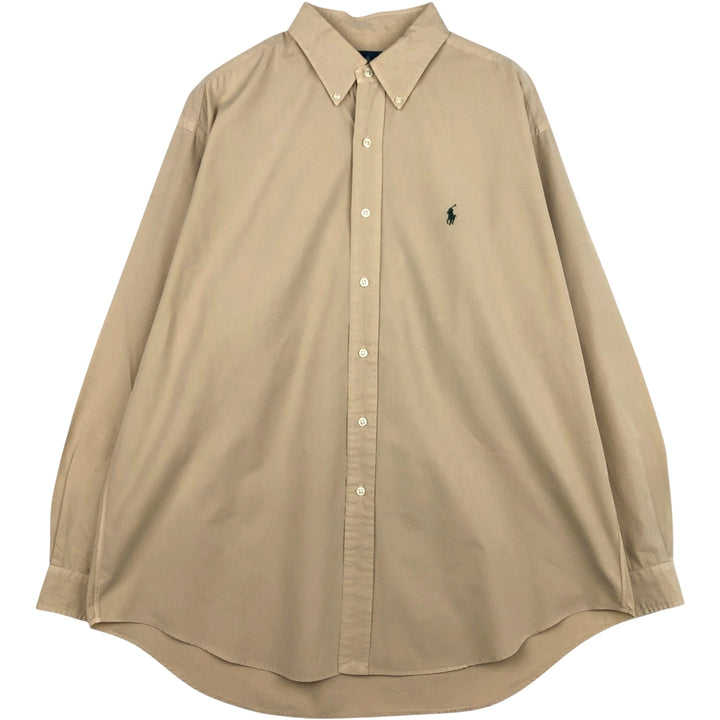 Ralph Lauren BLAKE long sleeve button down shirt, men's XL size cotton Beige type Vintage Second Hand