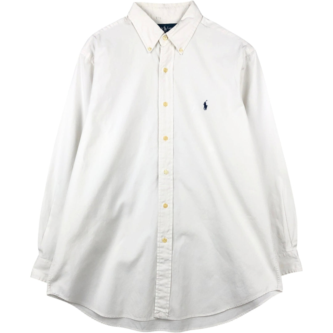 Ralph Lauren Classic Fit Long Sleeve Button Down Shirt, Men's Size L cotton white type Vintage Second Hand