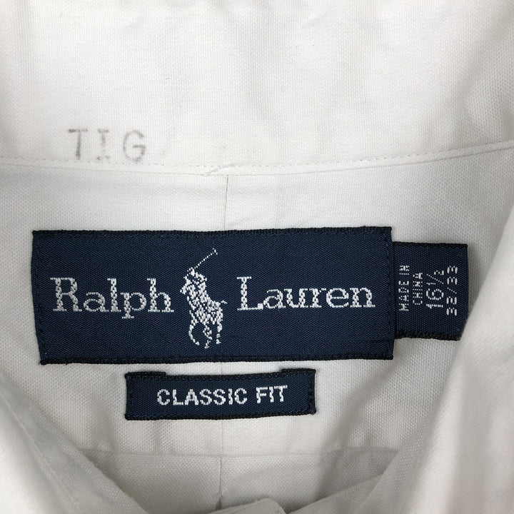 Ralph Lauren Classic Fit Long Sleeve Button Down Shirt, Men's Size L cotton white type Vintage Second Hand