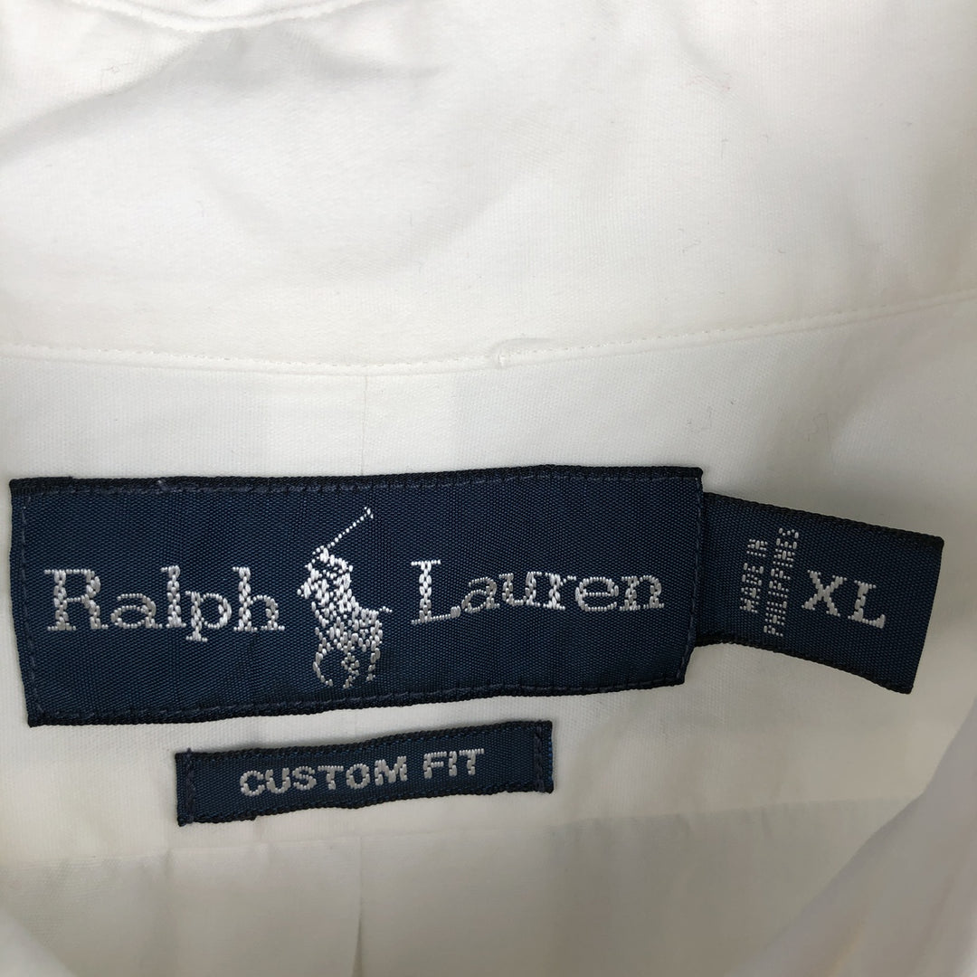 Ralph Lauren CUSTOM FIT long sleeve button down shirt, men's XL size cotton white type Vintage Second Hand