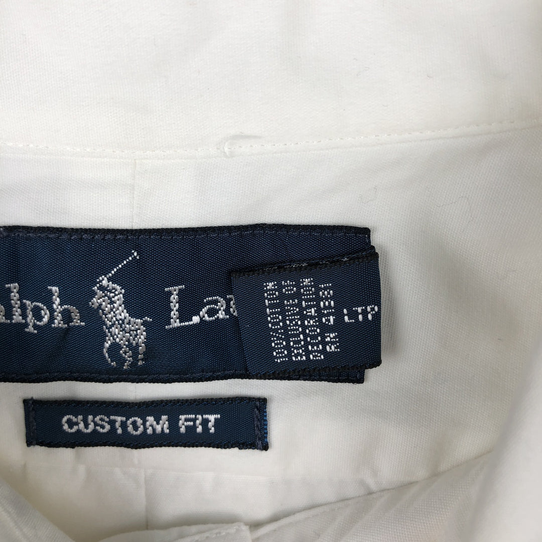 Ralph Lauren CUSTOM FIT long sleeve button down shirt, men's XL size cotton white type Vintage Second Hand