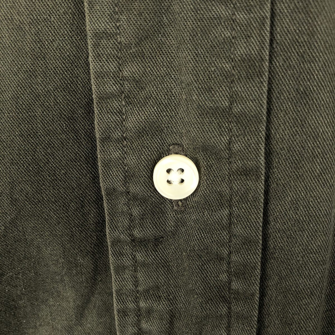 Ralph Lauren BLAIRE long sleeve button down shirt, men's size M cotton Khaki type Vintage Second Hand