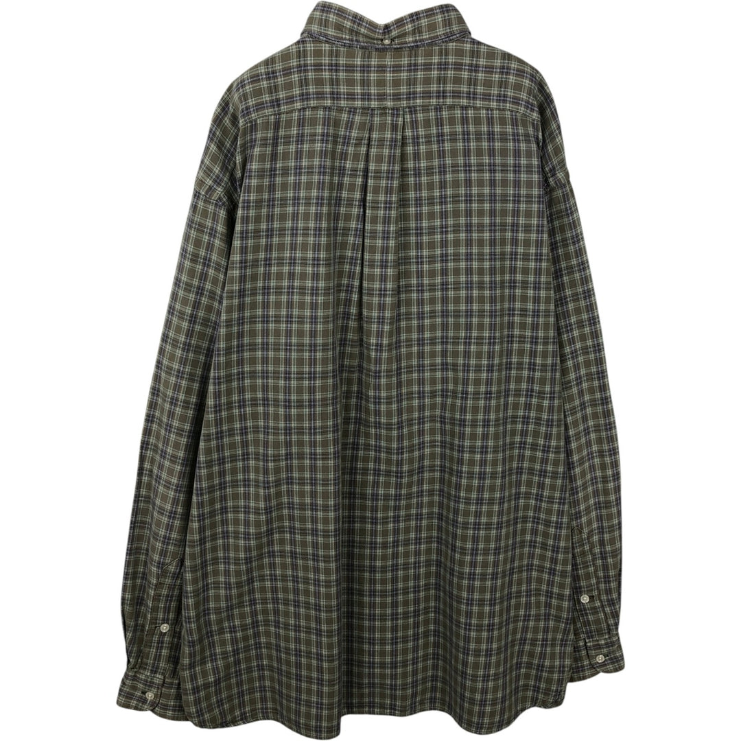 Ralph Lauren MCMEEL long-sleeved button-down check shirt, men's size XL cotton Green type dark green Vintage Second Hand