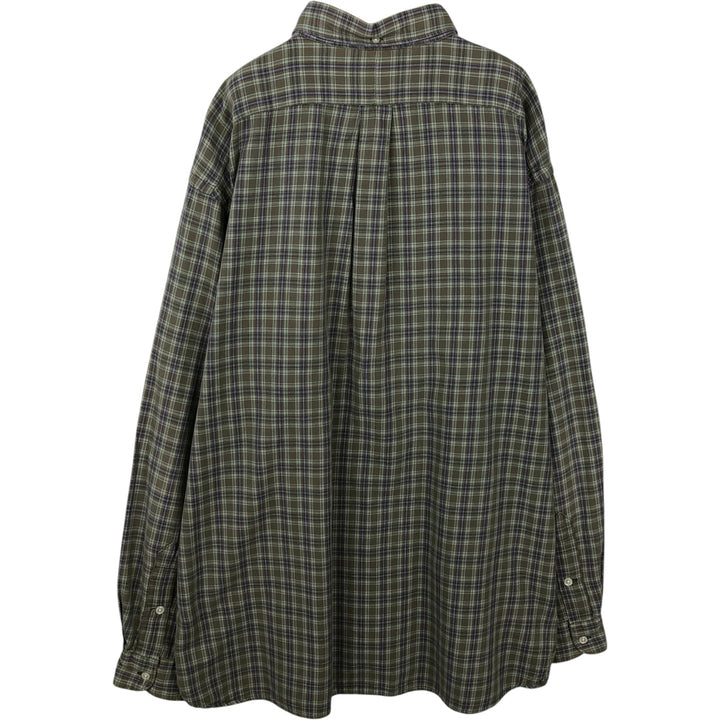 Ralph Lauren MCMEEL long-sleeved button-down check shirt, men's size XL cotton Green type dark green Vintage Second Hand