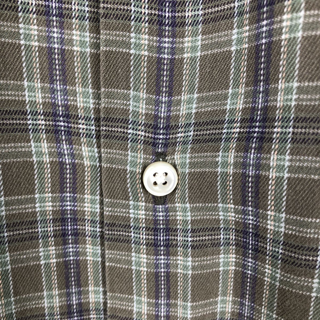 Ralph Lauren MCMEEL long-sleeved button-down check shirt, men's size XL cotton Green type dark green Vintage Second Hand