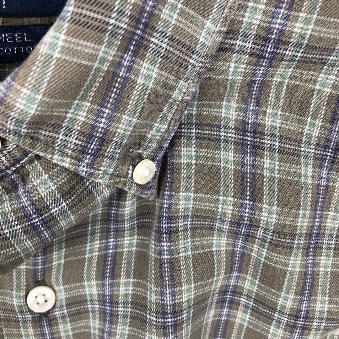 Ralph Lauren MCMEEL long-sleeved button-down check shirt, men's size XL cotton Green type dark green Vintage Second Hand