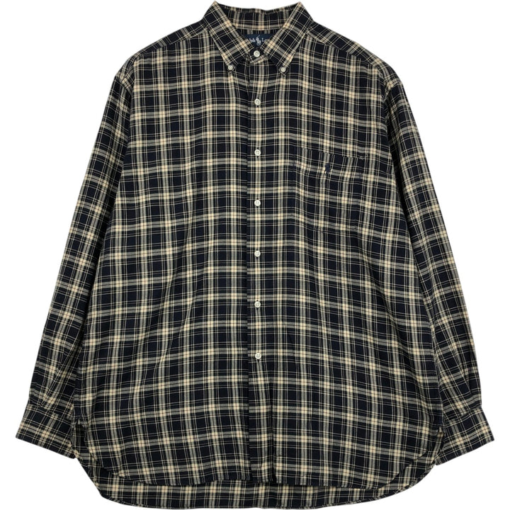 Ralph Lauren MCMEEL long-sleeved button-down check shirt, men's size L cotton black type Vintage Second Hand