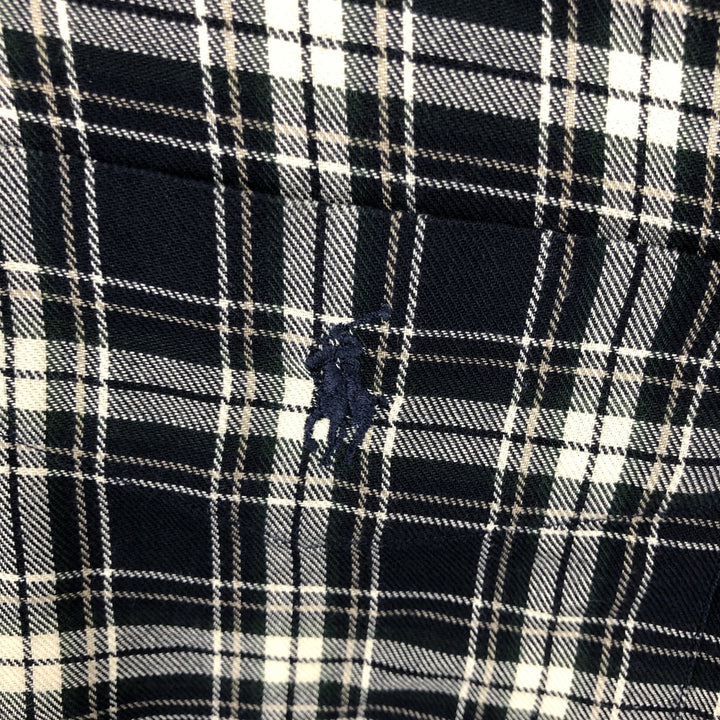 Ralph Lauren MCMEEL long-sleeved button-down check shirt, men's size L cotton black type Vintage Second Hand