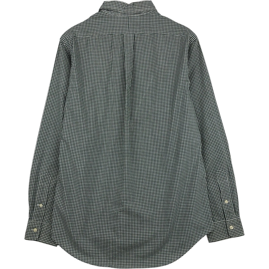 Ralph Lauren Gingham Check Long Sleeve Button-Down Check Shirt, Men's M Size cotton white type Vintage Second Hand