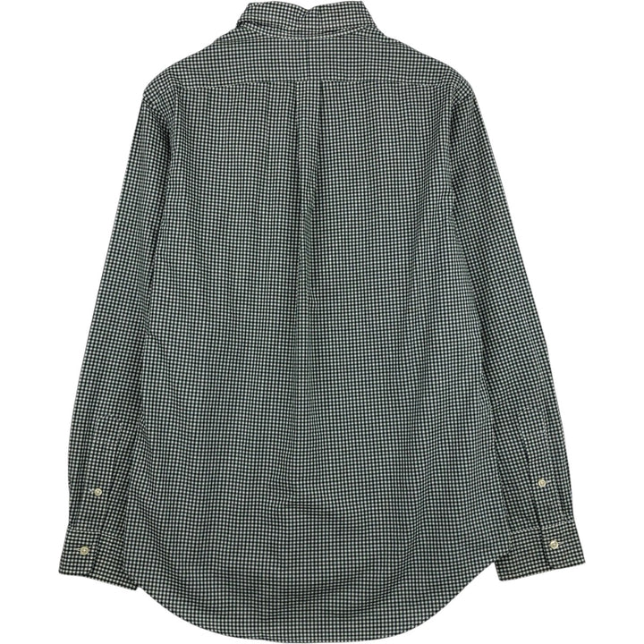 Ralph Lauren Gingham Check Long Sleeve Button-Down Check Shirt, Men's M Size cotton white type Vintage Second Hand