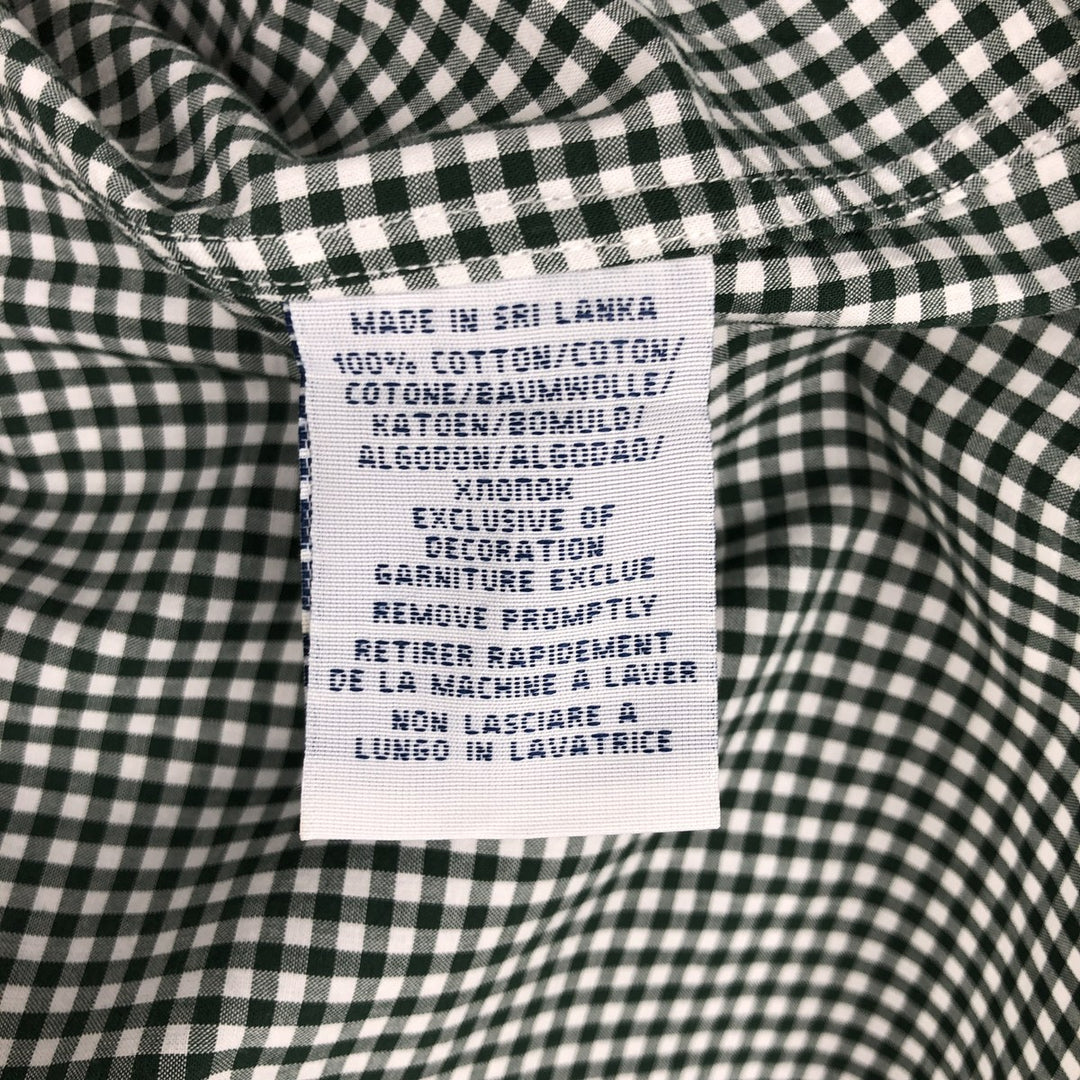 Ralph Lauren Gingham Check Long Sleeve Button-Down Check Shirt, Men's M Size cotton white type Vintage Second Hand