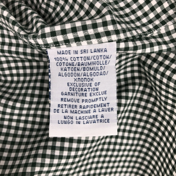 Ralph Lauren Gingham Check Long Sleeve Button-Down Check Shirt, Men's M Size cotton white type Vintage Second Hand