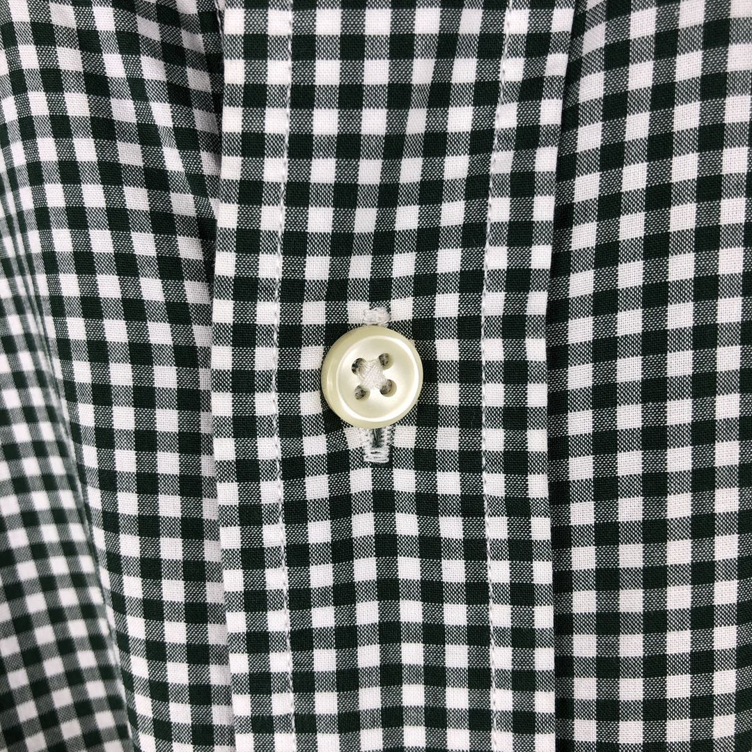 Ralph Lauren Gingham Check Long Sleeve Button-Down Check Shirt, Men's M Size cotton white type Vintage Second Hand