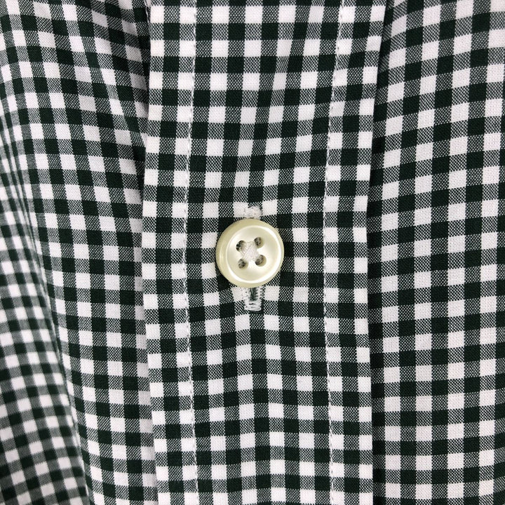 Ralph Lauren Gingham Check Long Sleeve Button-Down Check Shirt, Men's M Size cotton white type Vintage Second Hand