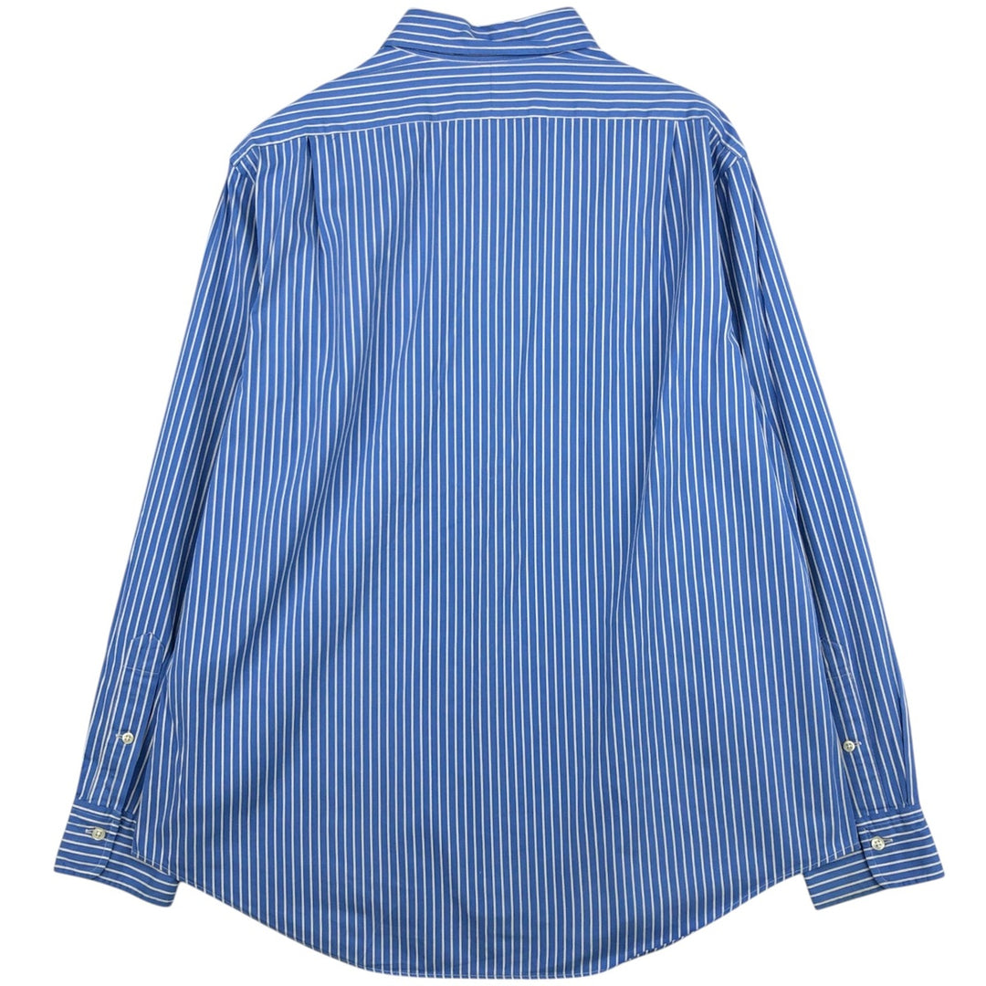 Ralph Lauren CUSTOM FIT long sleeve cotton striped shirt, men's XL size cotton Blue type light blue Vintage Second Hand