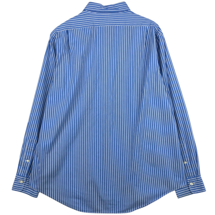 Ralph Lauren CUSTOM FIT long sleeve cotton striped shirt, men's XL size cotton Blue type light blue Vintage Second Hand