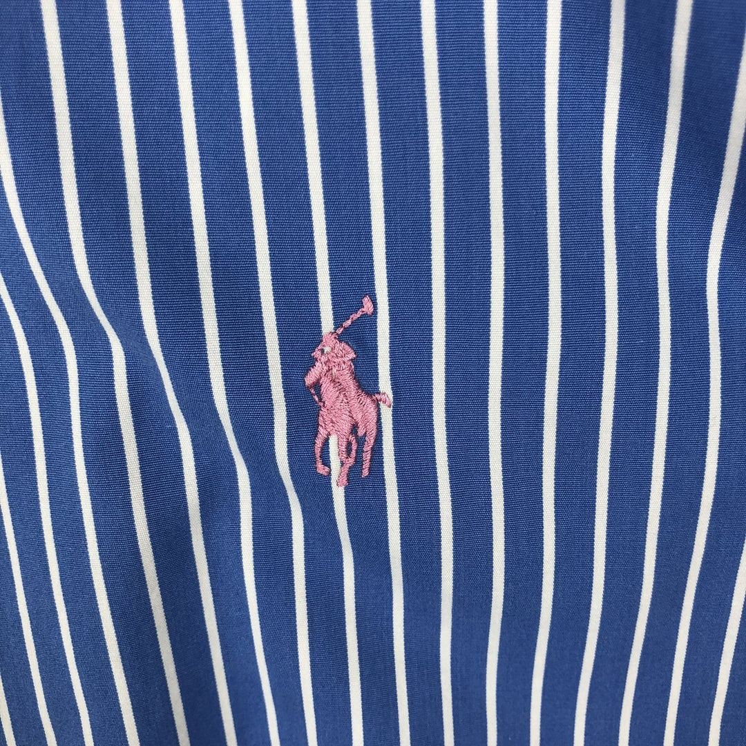 Ralph Lauren CUSTOM FIT long sleeve cotton striped shirt, men's XL size cotton Blue type light blue Vintage Second Hand