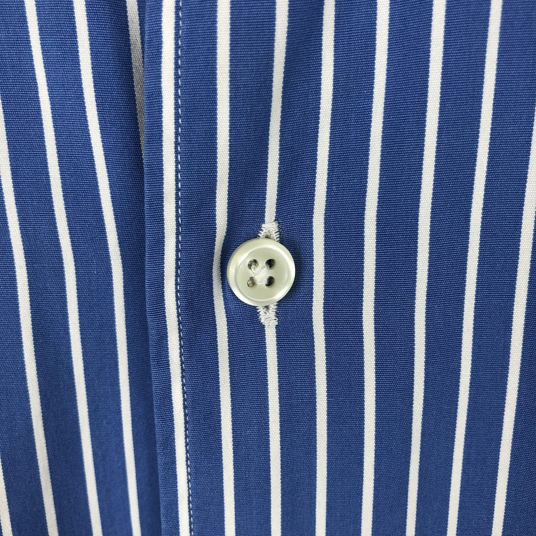 Ralph Lauren CUSTOM FIT long sleeve cotton striped shirt, men's XL size cotton Blue type light blue Vintage Second Hand