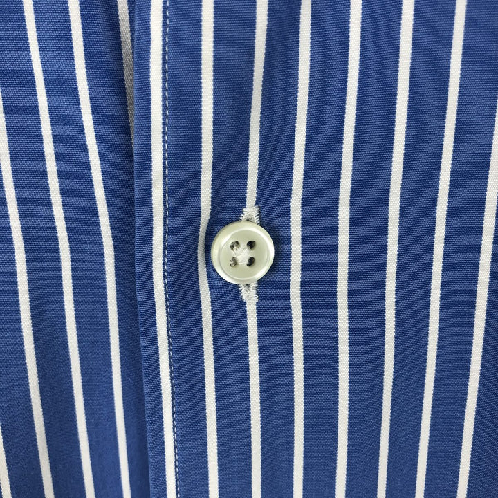 Ralph Lauren CUSTOM FIT long sleeve cotton striped shirt, men's XL size cotton Blue type light blue Vintage Second Hand