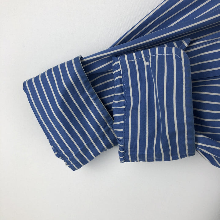 Ralph Lauren CUSTOM FIT long sleeve cotton striped shirt, men's XL size cotton Blue type light blue Vintage Second Hand