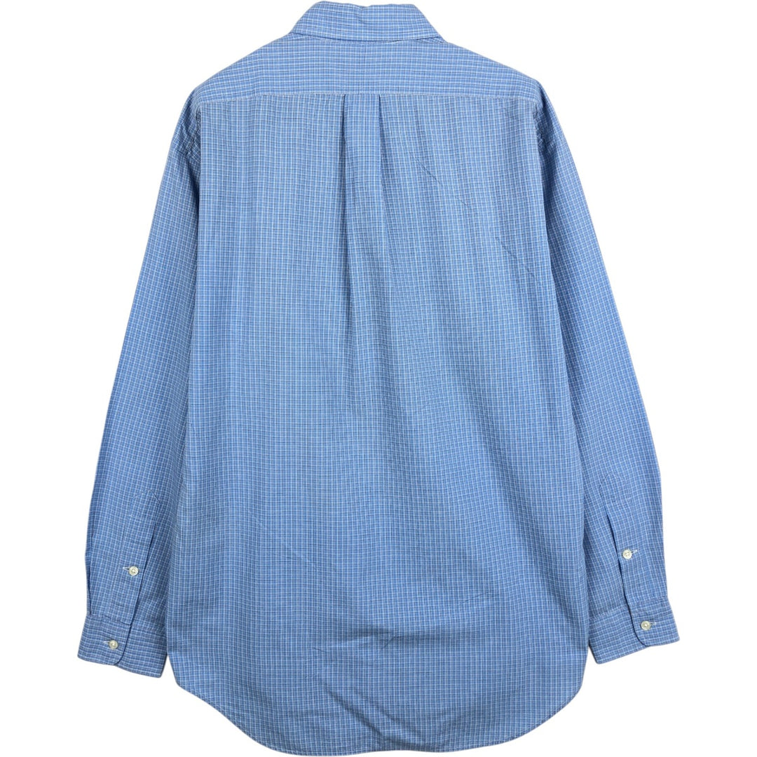 Ralph Lauren POLO by Ralph Lauren BLAKE Long-Sleeve Button-Down Check Shirt, Men's Size S (approx.) cotton Blue type light blue Vintage Second Hand