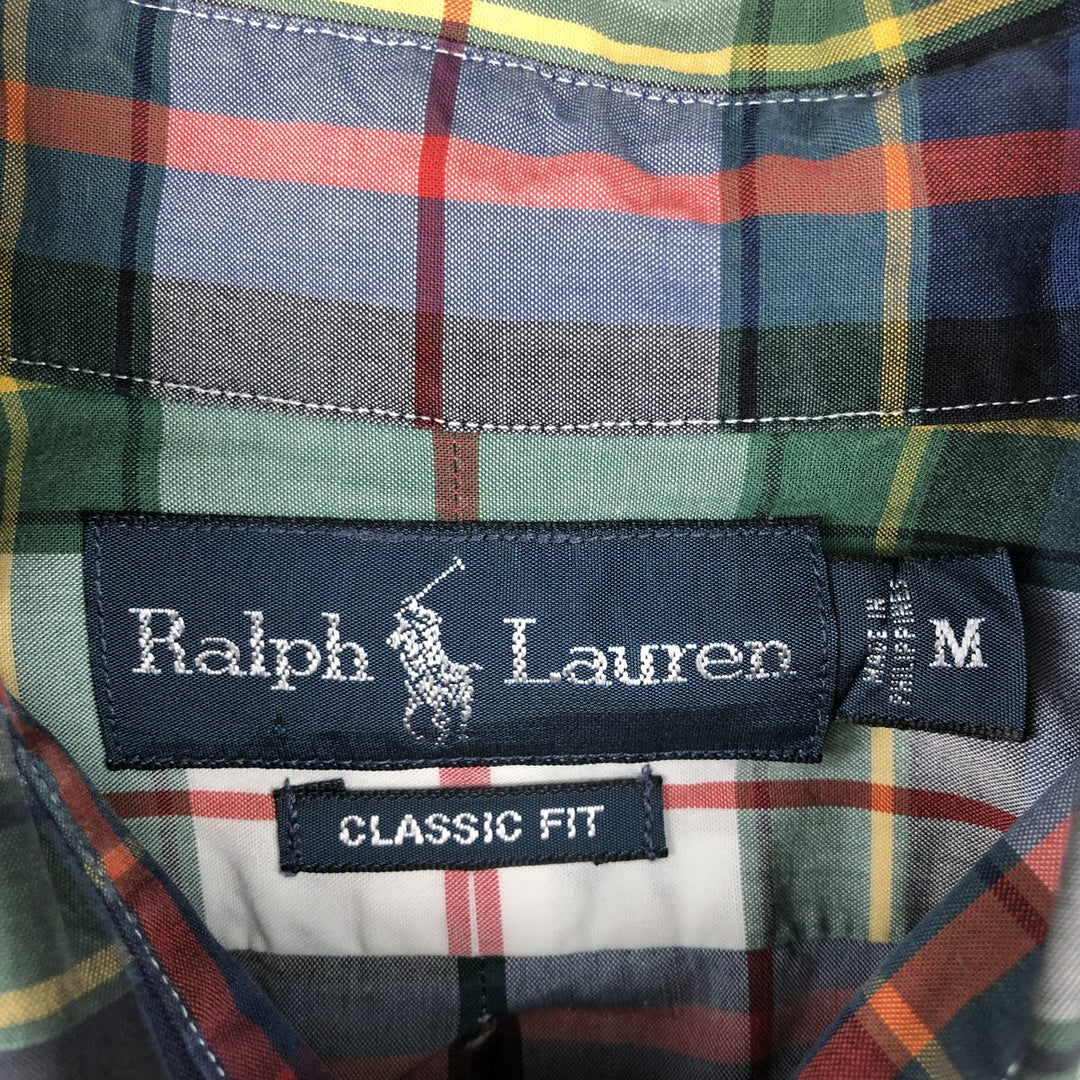 Ralph Lauren Classic Fit Long Sleeve Button Down Check Shirt Men's M cotton multicolor Vintage Second Hand