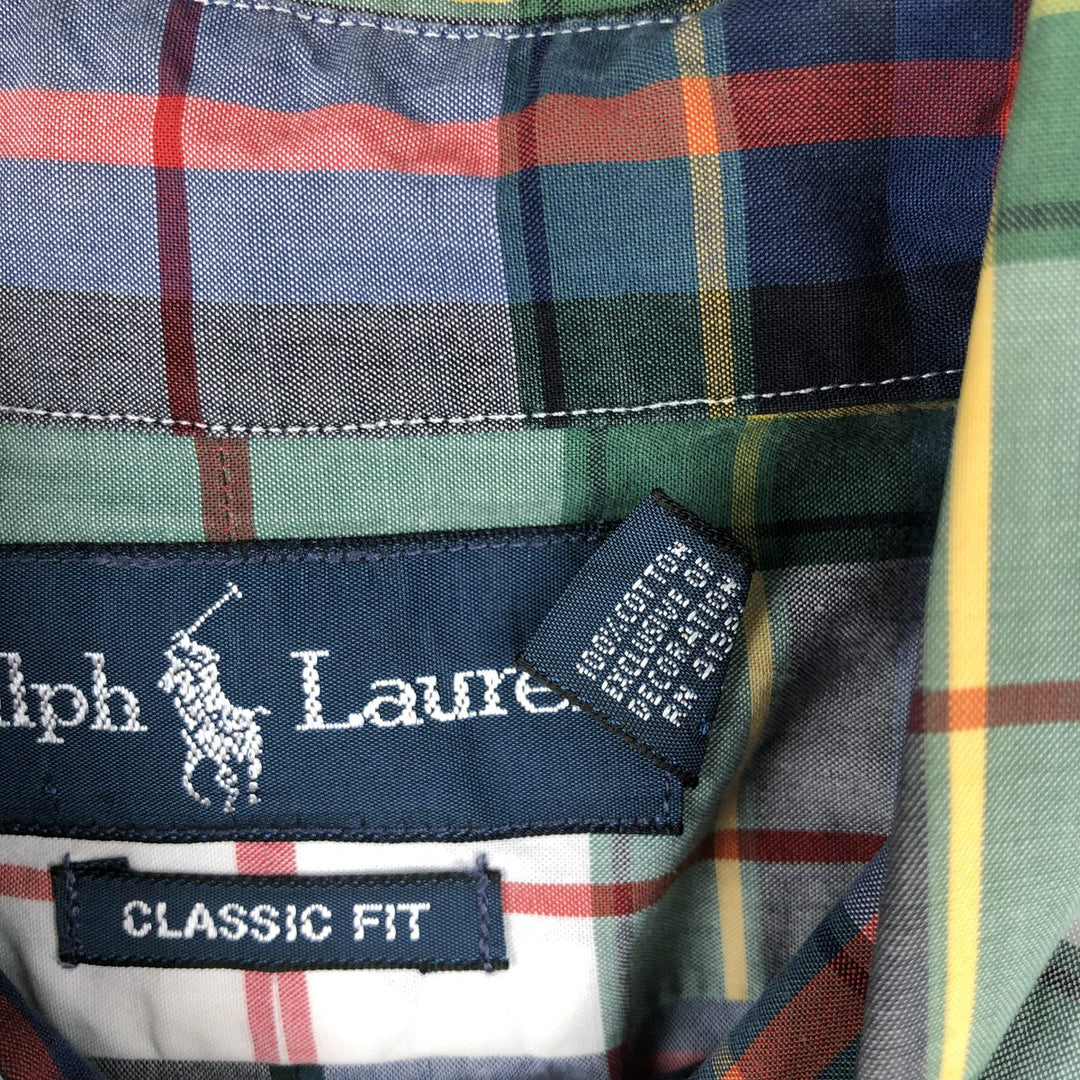Ralph Lauren Classic Fit Long Sleeve Button Down Check Shirt Men's M cotton multicolor Vintage Second Hand