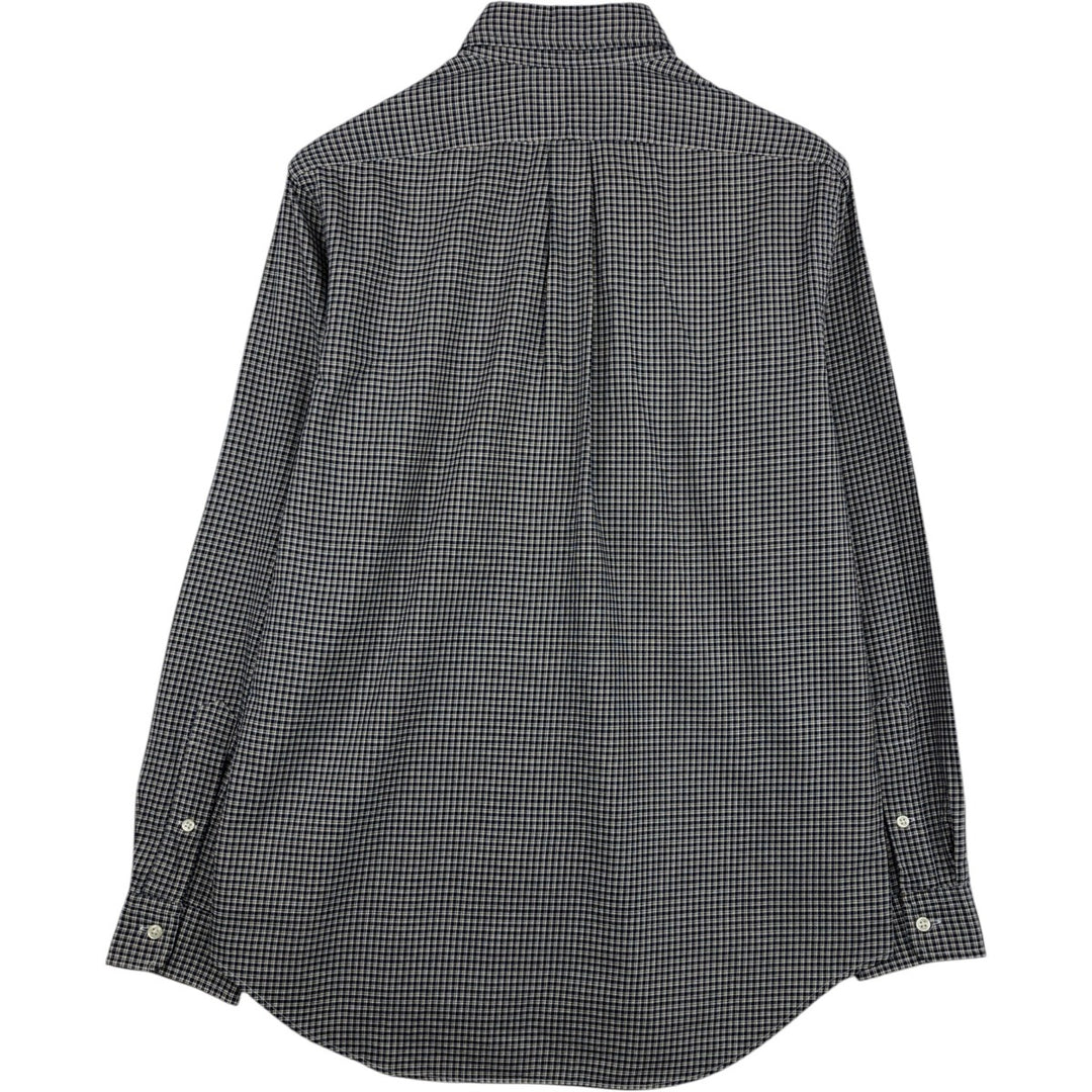 Ralph Lauren long sleeve button down check shirt, men's size M cotton navy blue type Vintage Second Hand