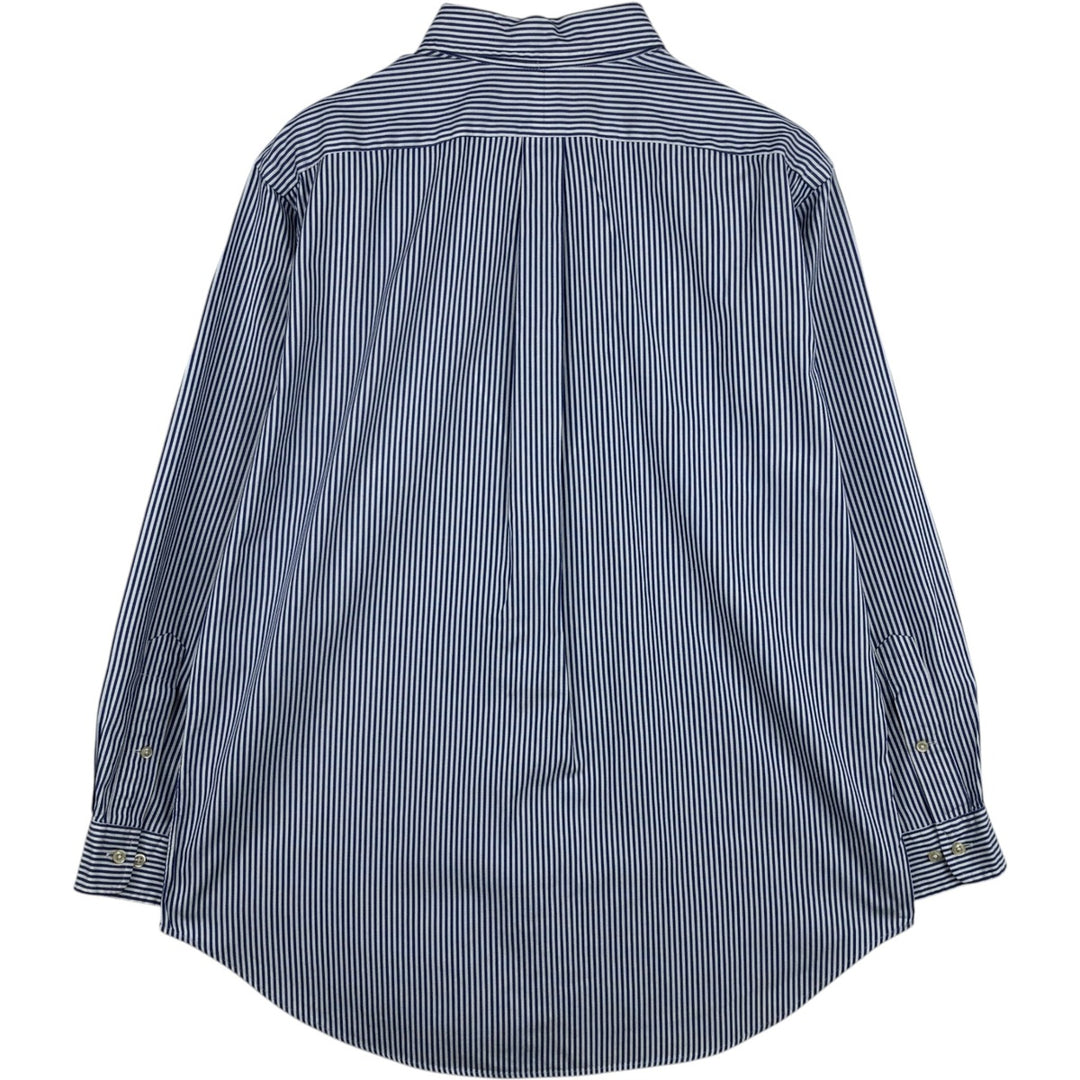 Ralph Lauren Classic Fit Long Sleeve Button Down Striped Shirt, Men's Size L cotton blue type Vintage Second Hand