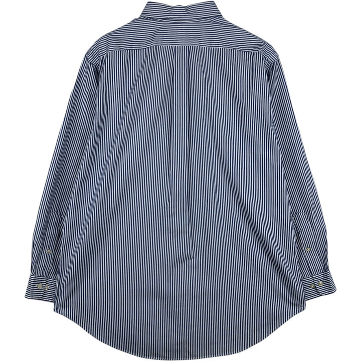 Ralph Lauren Classic Fit Long Sleeve Button Down Striped Shirt, Men's Size L cotton blue type Vintage Second Hand