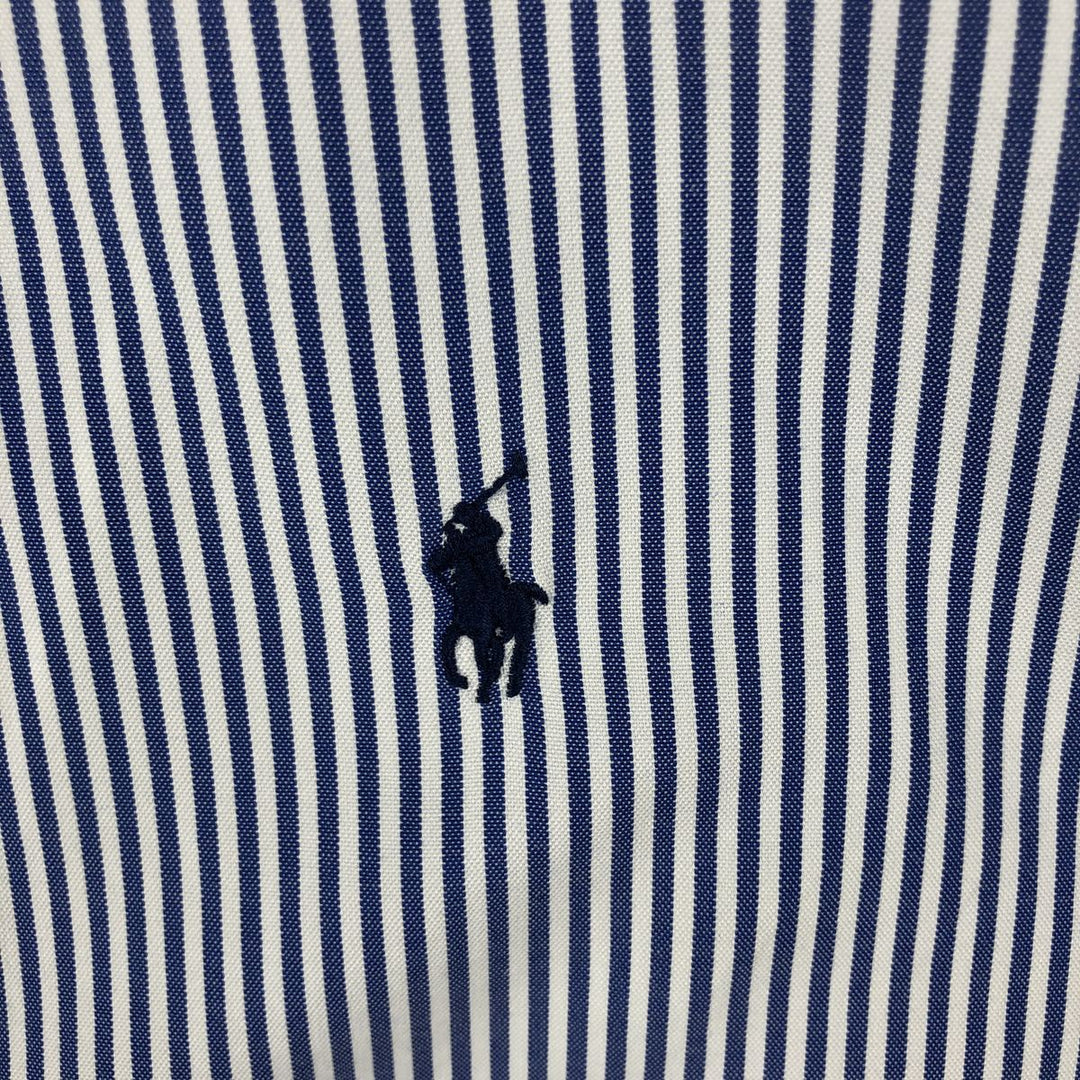 Ralph Lauren Classic Fit Long Sleeve Button Down Striped Shirt, Men's Size L cotton blue type Vintage Second Hand