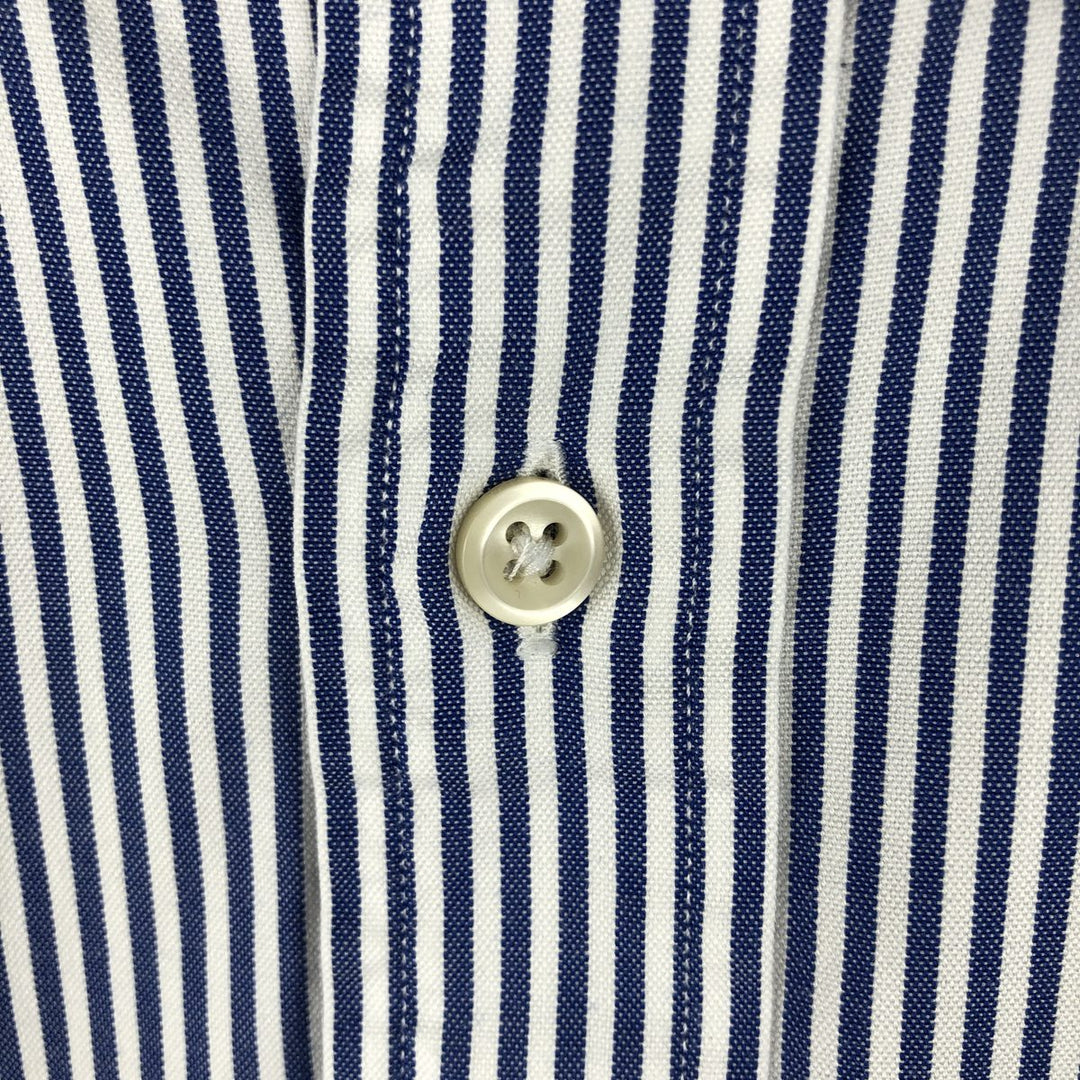 Ralph Lauren Classic Fit Long Sleeve Button Down Striped Shirt, Men's Size L cotton blue type Vintage Second Hand