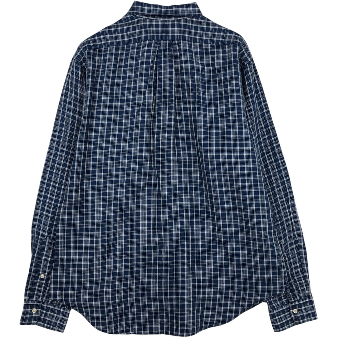 Ralph Lauren CLASSIC FIT Long-Sleeve Cotton x Linen Button-Down Shirt, Men's Size L (approx.) linen blue type Vintage Second Hand
