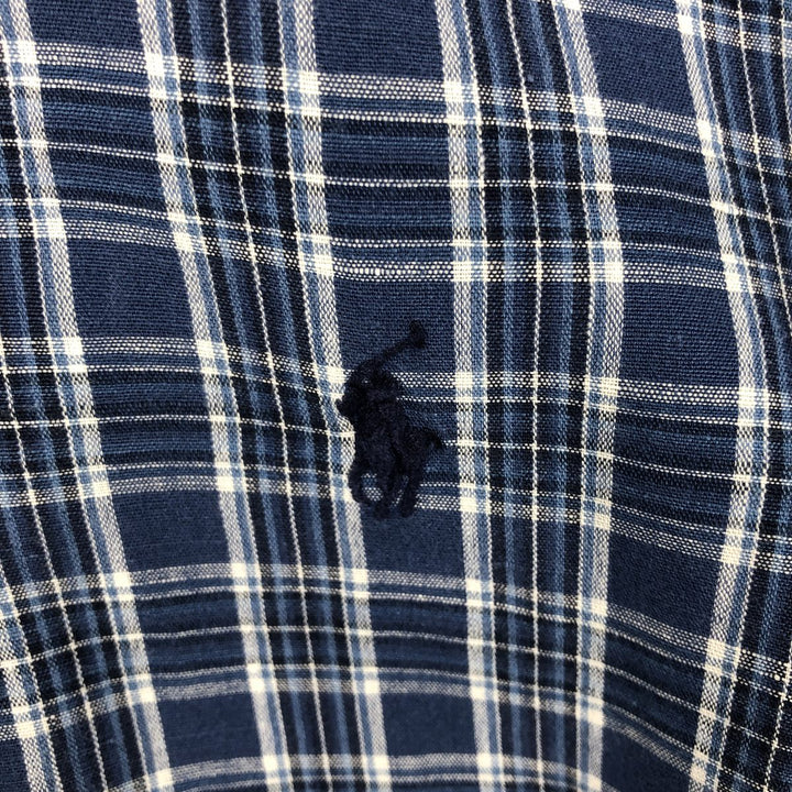 Ralph Lauren CLASSIC FIT Long-Sleeve Cotton x Linen Button-Down Shirt, Men's Size L (approx.) linen blue type Vintage Second Hand