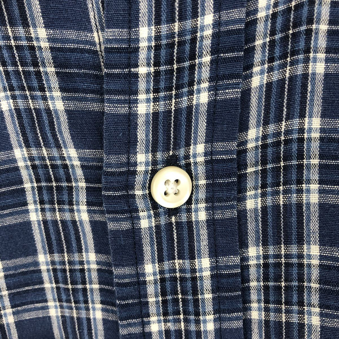 Ralph Lauren CLASSIC FIT Long-Sleeve Cotton x Linen Button-Down Shirt, Men's Size L (approx.) linen blue type Vintage Second Hand