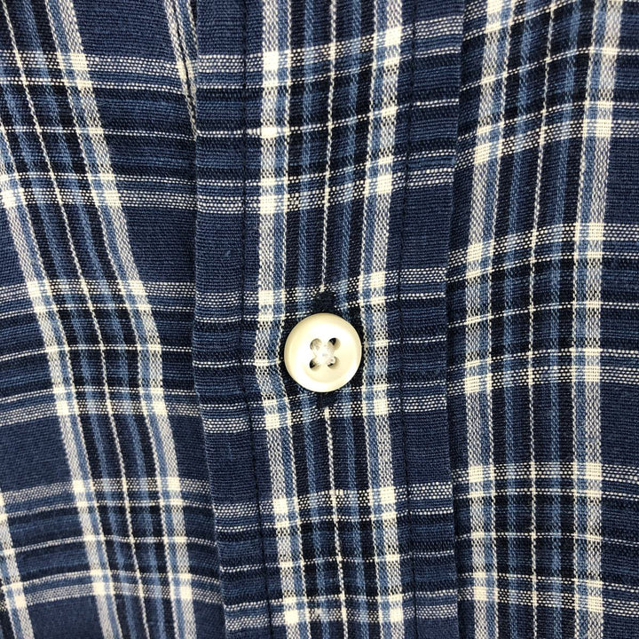 Ralph Lauren CLASSIC FIT Long-Sleeve Cotton x Linen Button-Down Shirt, Men's Size L (approx.) linen blue type Vintage Second Hand