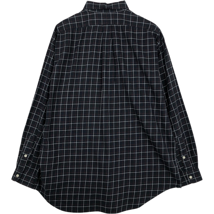 Ralph Lauren BLAKE long sleeve button down check shirt, men's size L cotton black type Vintage Second Hand