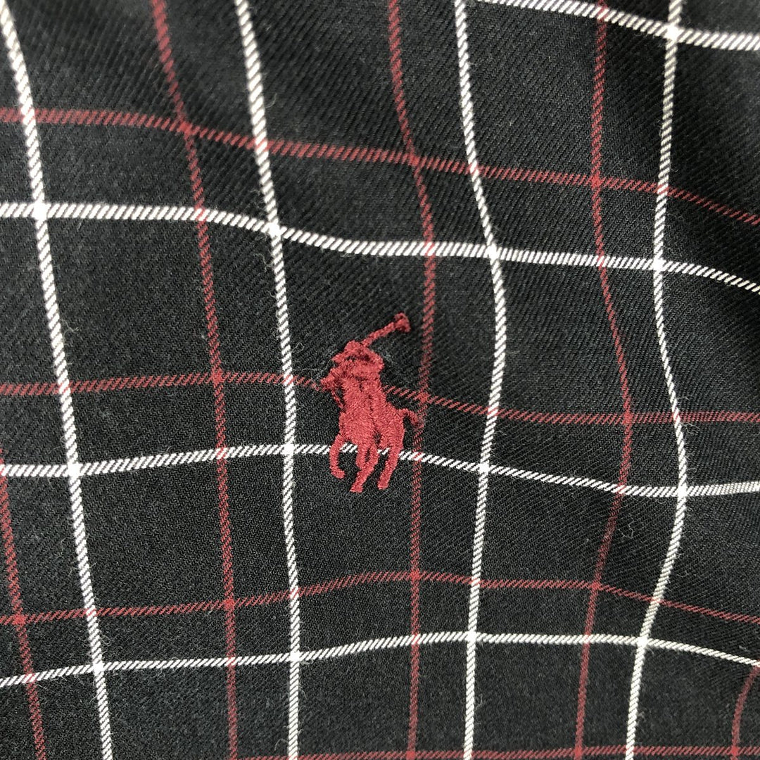 Ralph Lauren BLAKE long sleeve button down check shirt, men's size L cotton black type Vintage Second Hand