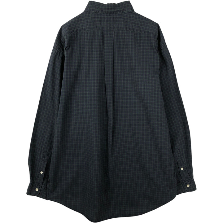 Ralph Lauren Blackwatch Check Long Sleeve Button-Down Check Shirt, Men's Size L cotton blue type Vintage Second Hand