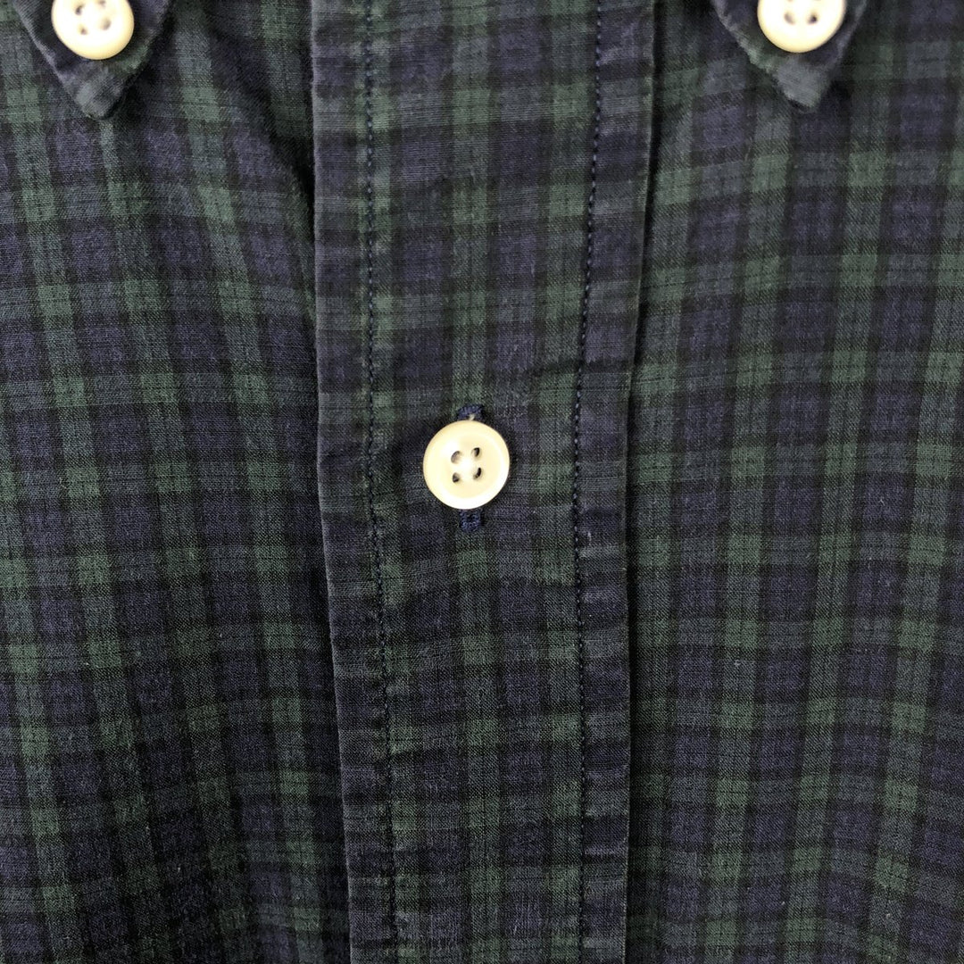 Ralph Lauren Blackwatch Check Long Sleeve Button-Down Check Shirt, Men's Size L cotton blue type Vintage Second Hand