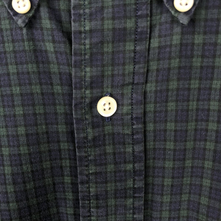 Ralph Lauren Blackwatch Check Long Sleeve Button-Down Check Shirt, Men's Size L cotton blue type Vintage Second Hand