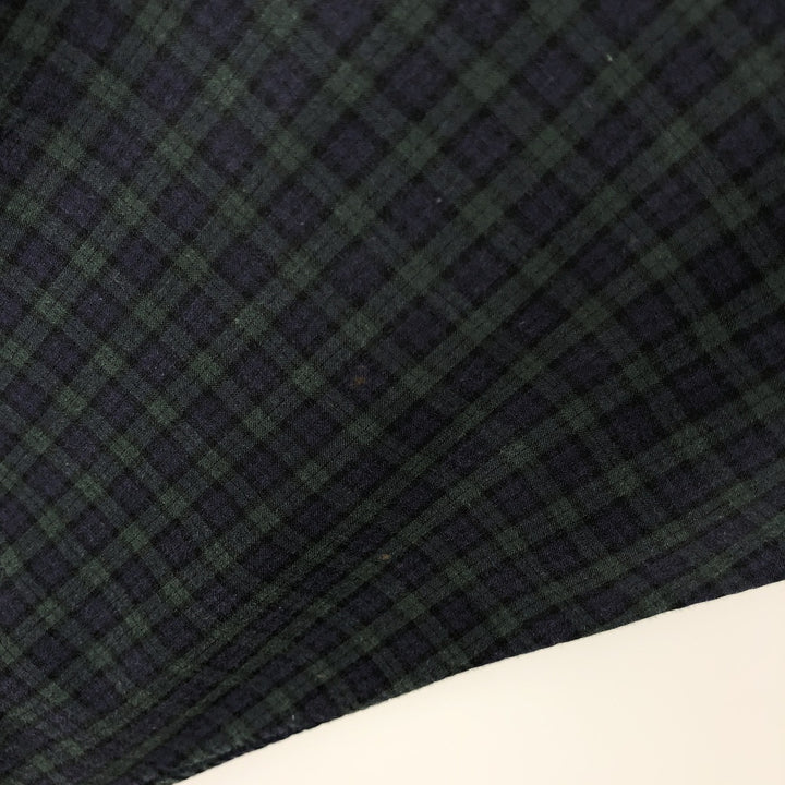 Ralph Lauren Blackwatch Check Long Sleeve Button-Down Check Shirt, Men's Size L cotton blue type Vintage Second Hand