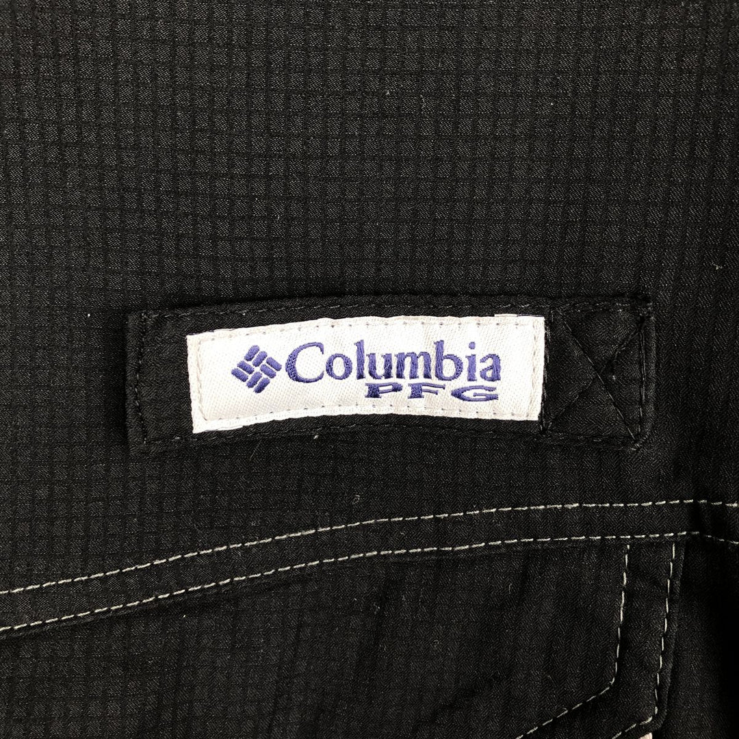 Columbia PFG OMNI-SHADE Hidden Button-Down Long Sleeve Fishing Shirt, Men's XL polyester black type Vintage Second Hand