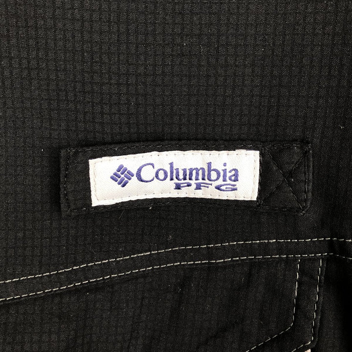 Columbia PFG OMNI-SHADE Hidden Button-Down Long Sleeve Fishing Shirt, Men's XL polyester black type Vintage Second Hand