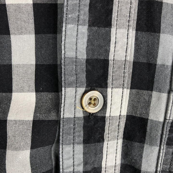 Carhartt Relaxed Fit Check Pattern Long Sleeve Button Down Work Shirt, Men's Medium cotton black type Vintage Second Hand