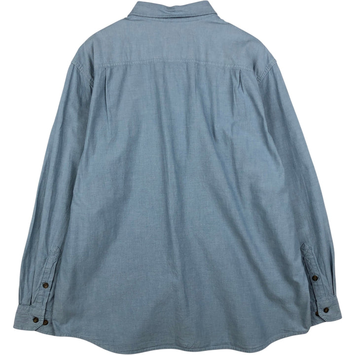 Carhartt ORIGINAL FIT long sleeve button-down work shirt, men's XL size cotton Blue type light blue Vintage Second Hand