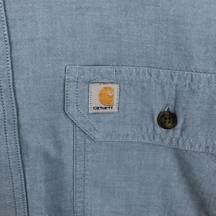 Carhartt ORIGINAL FIT long sleeve button-down work shirt, men's XL size cotton Blue type light blue Vintage Second Hand