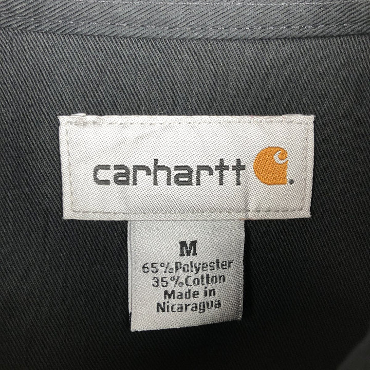 Carhartt Trico Mechanical Advertising Long-Sleeve Work Shirt, Men's Size M (approx.) polyester black type Vintage Second Hand