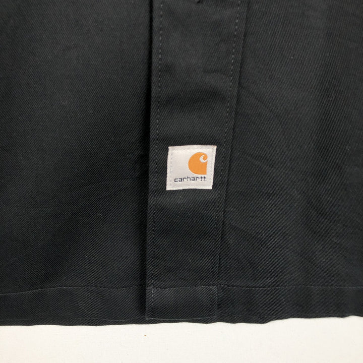 Carhartt Trico Mechanical Advertising Long-Sleeve Work Shirt, Men's Size M (approx.) polyester black type Vintage Second Hand