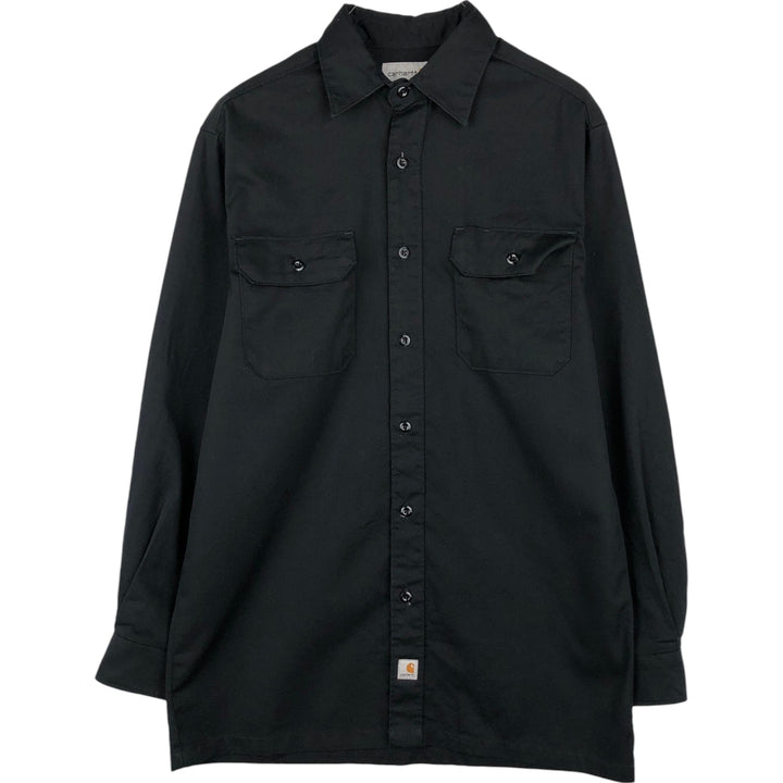 Carhartt long-sleeved work shirt, men's size M polyester black type Vintage Second Hand